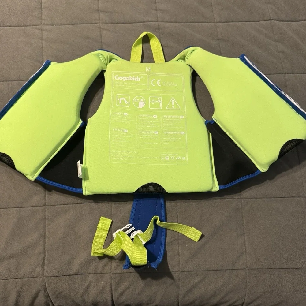Gogokids‎ Toddler Medium Swim Life Jacket Blue Polka Dot Adjustable Swim Vest